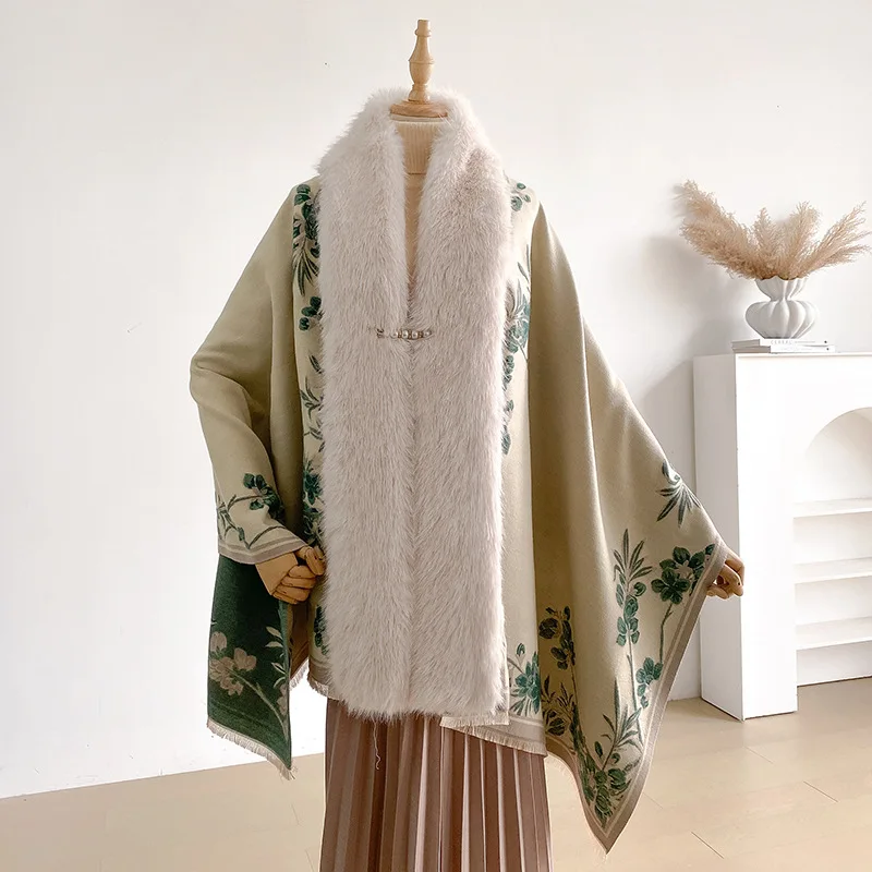 

2025 Two-sides Shawls Female Designer Women Winter Scarf Pashmina Flower Bufandas Foulard Warm Hijab Wraps Travel Stoles