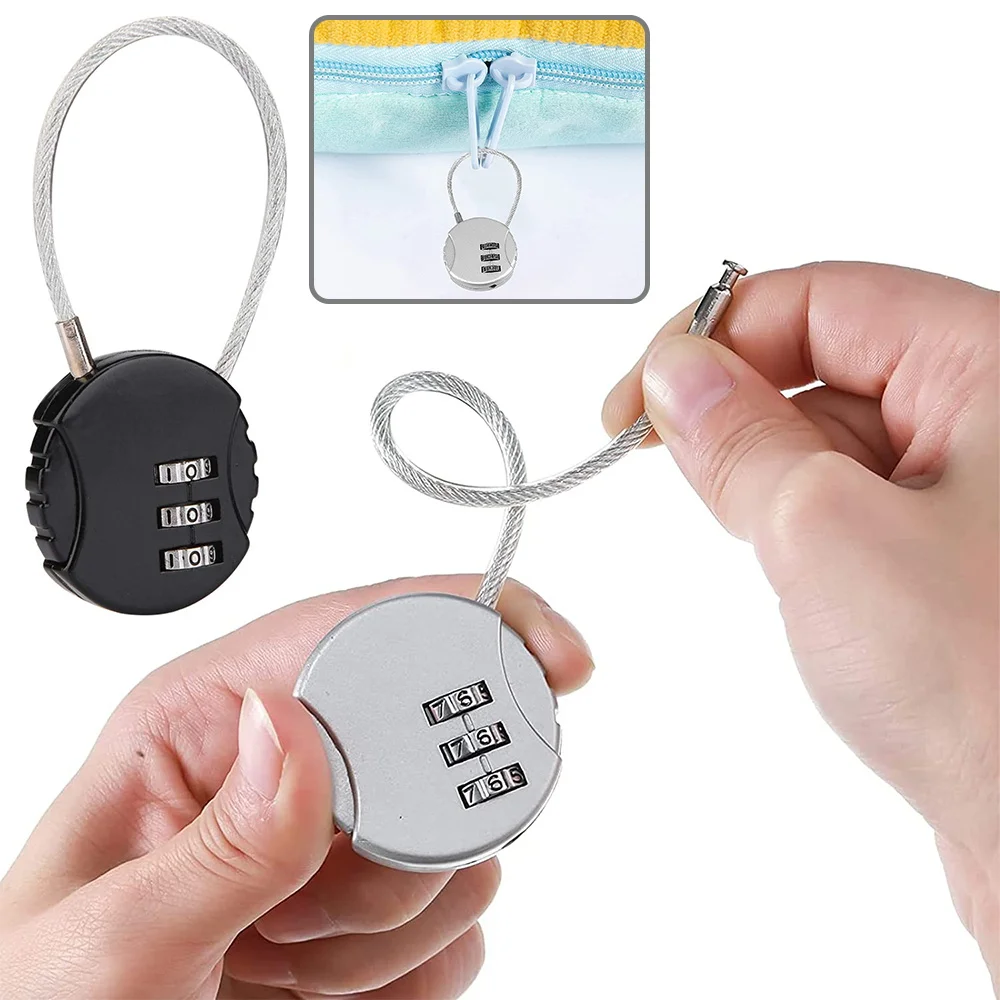 New Combination Lock Can Reset 3-digit Combination Outdoor School Portable Circular Password Lock Luggage Metal Anti-theft