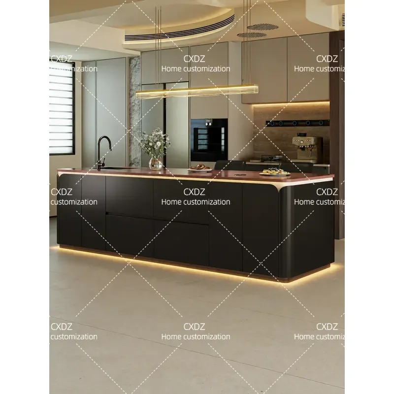 Italian Light Luxury Island Dining Table with Integrated Sink Open Kitchen Platform Petal Design Household Furniture