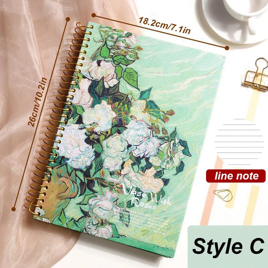 16K Thickened Coil Book Thickened Eye Protection Beige Inner Page Metal Coils Notebook Horizontal Notepad