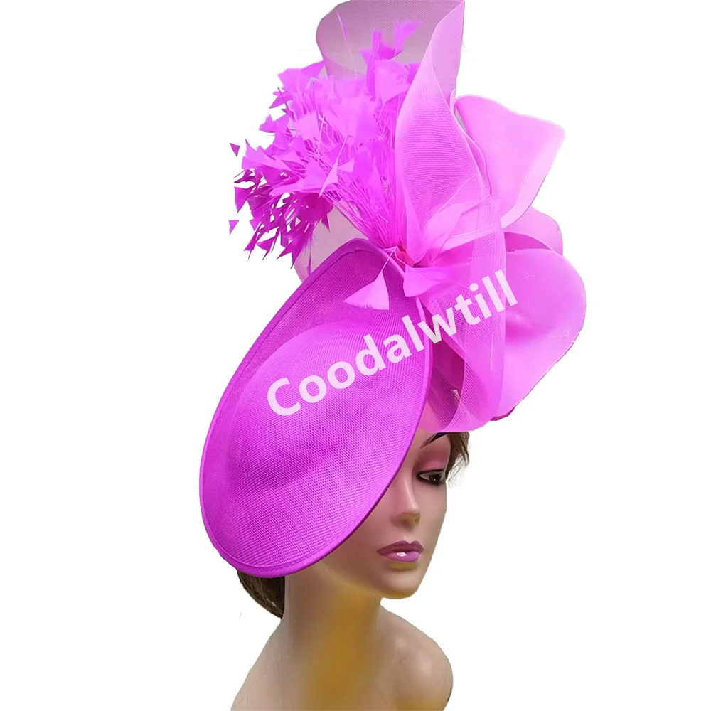 Kentucky Derby Big Fascinator Hat Women Party Church Pillbox Fascinator Headband Big Flower Chapeau Cap Ladies Wedding Millinery