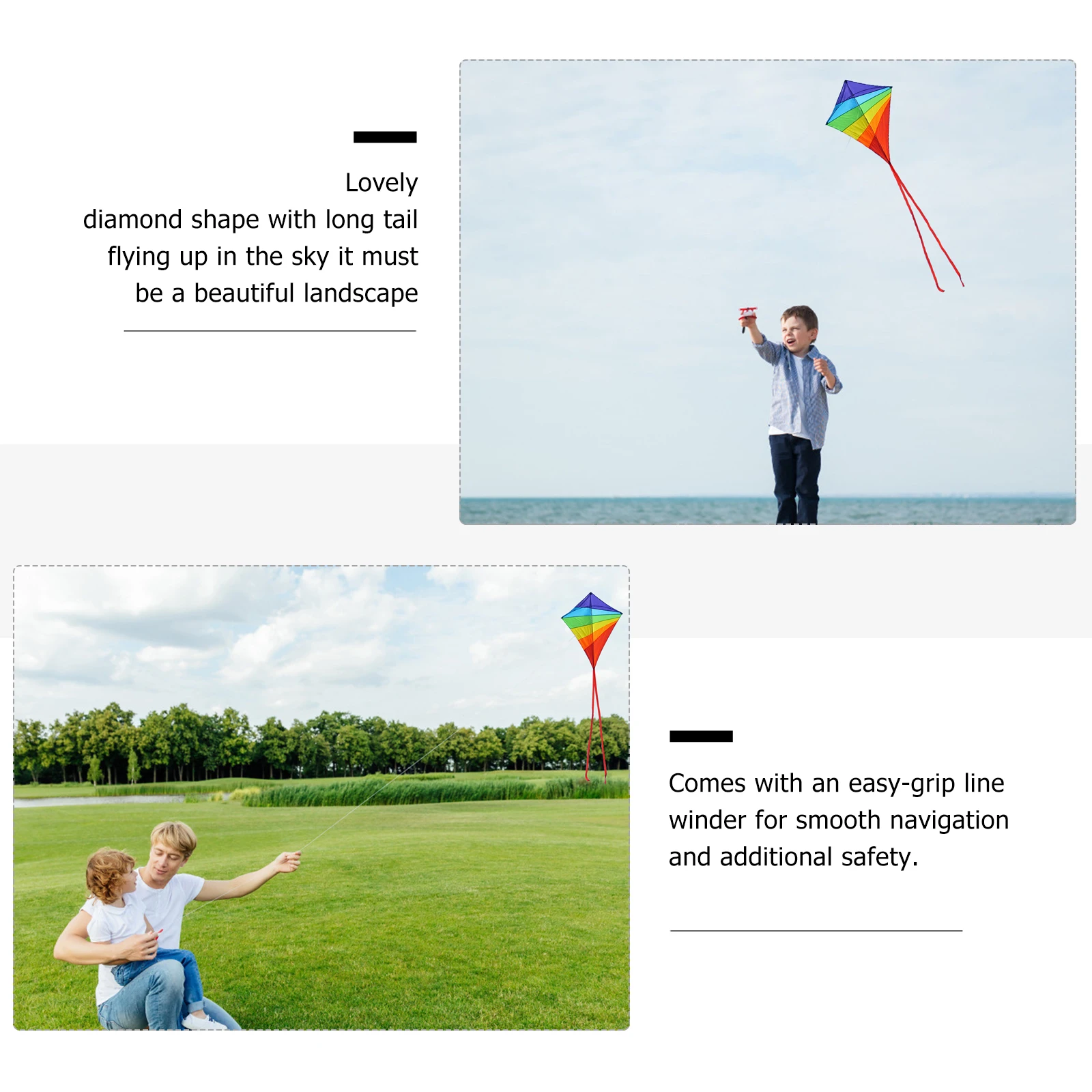 Cerf-volant coloré de belle forme pour l'extérieur, longue queue, facile à cerf-volants, vent stable, excellente Performance, intérieur côtier