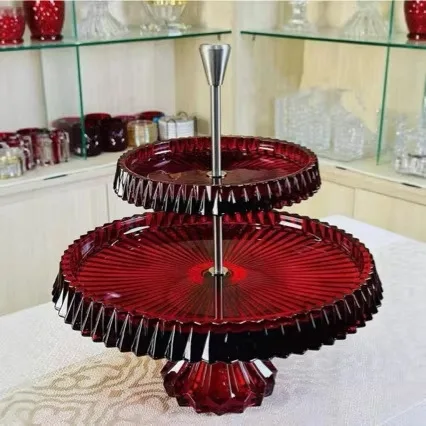 Crown fruit plate, handmade crystal plate, dried fruit snack snack crystal plate with foot cake plate