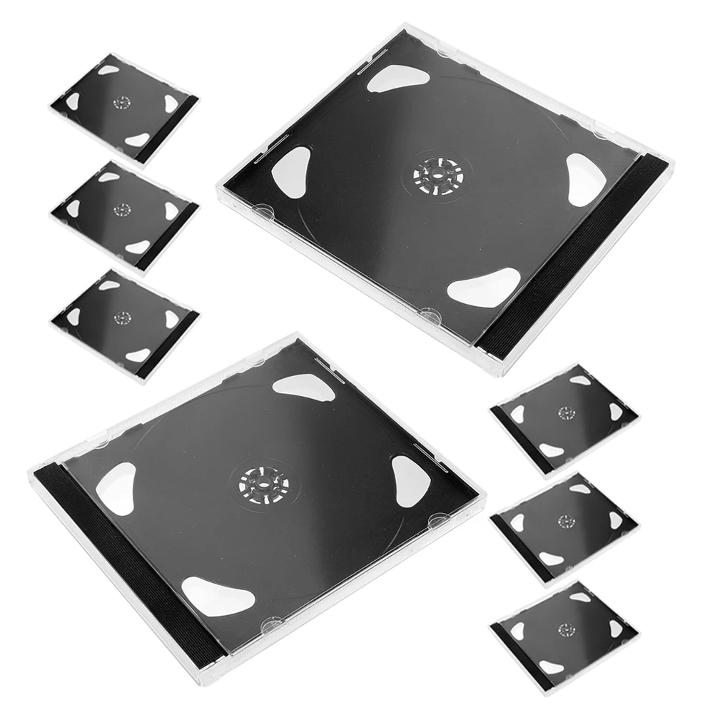 

8pcs Plastic CD Boxes Clear DVD Cases Disc Storage Holders Portable Organizers For Game Discs PC Drivers Safe Durable