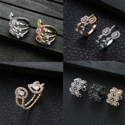 Never Fade Luxury Classic 18K White Gold Color Ring water droplets Zirconia Diamant Wedding Band Women Jewelry Accessories