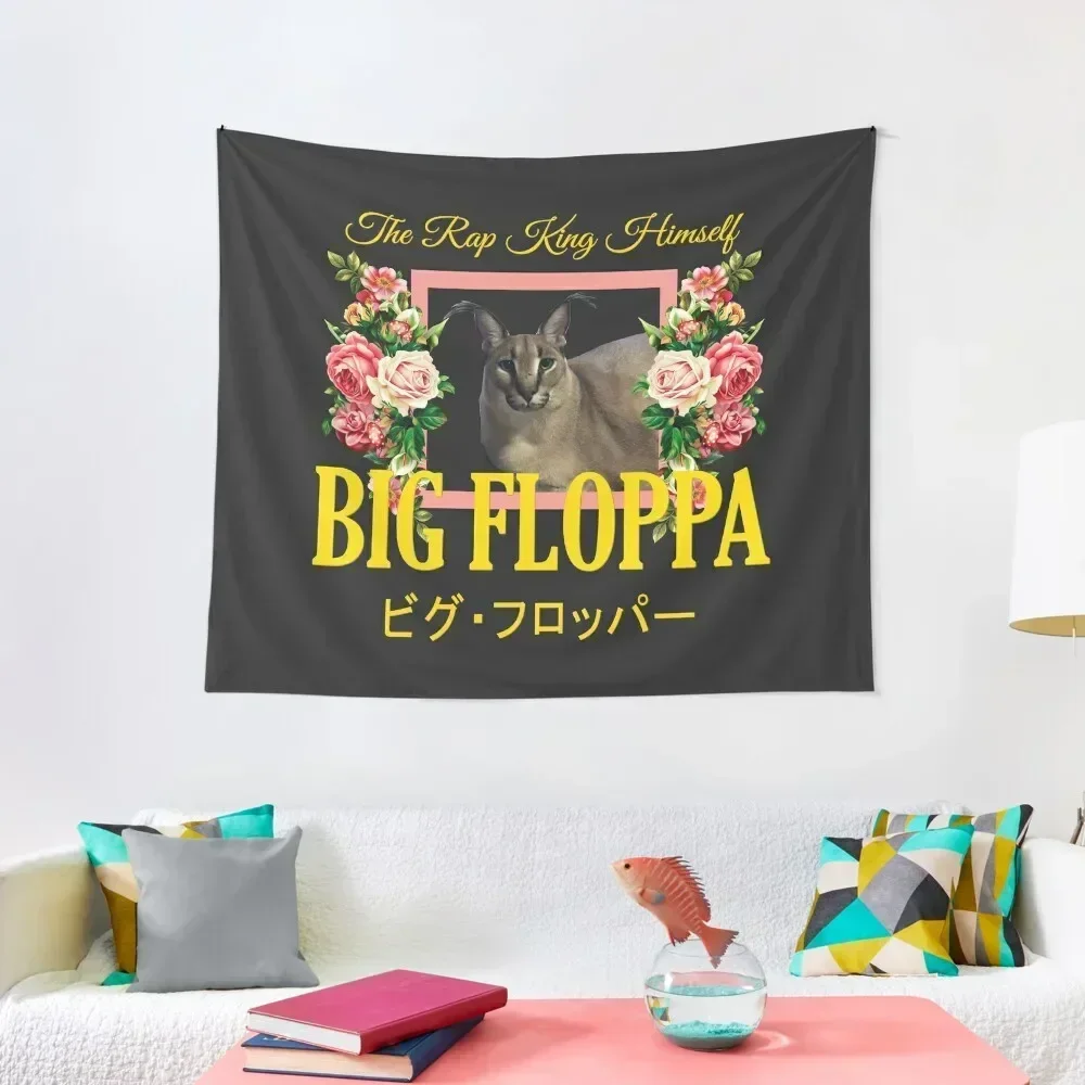 Big Floppa Floral Aesthetic Tapestry Luxury Living Room Decoration Bedrooms Decorations Tapestry