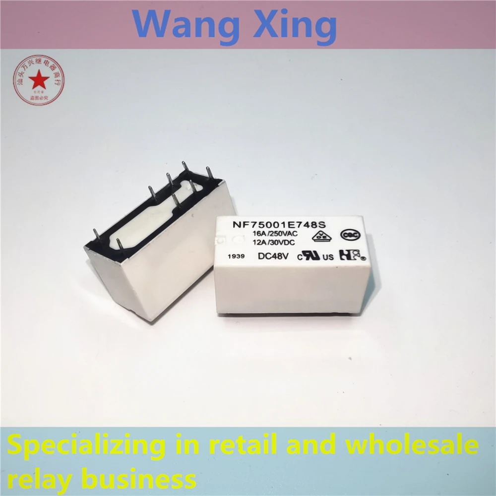 Relé eletromagnético do poder, 6 pinos, NF75100E748, DC48V