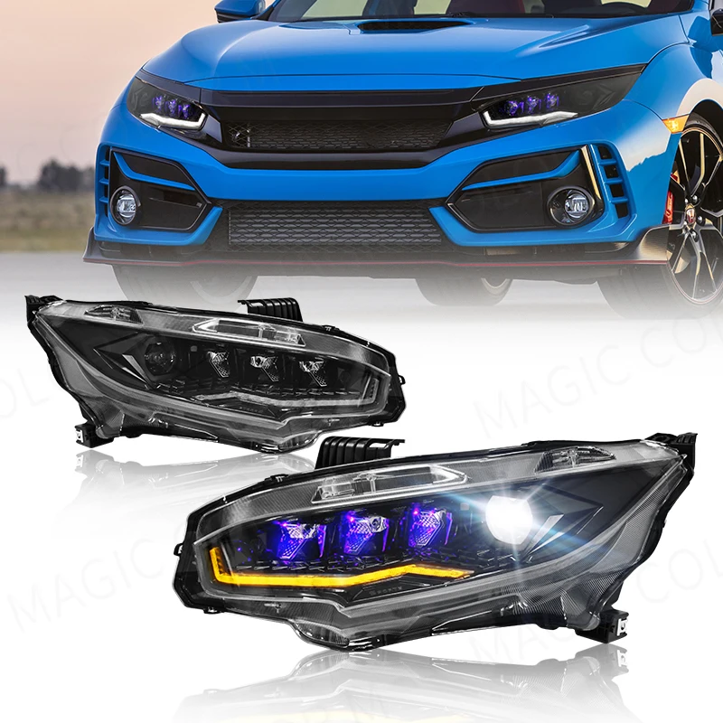 LED Headlights for Honda Civic 2016 2017 2018 2019 2020 DRL Daytime Running Lights Turn Signal Auto Head Lamps Car Accessories