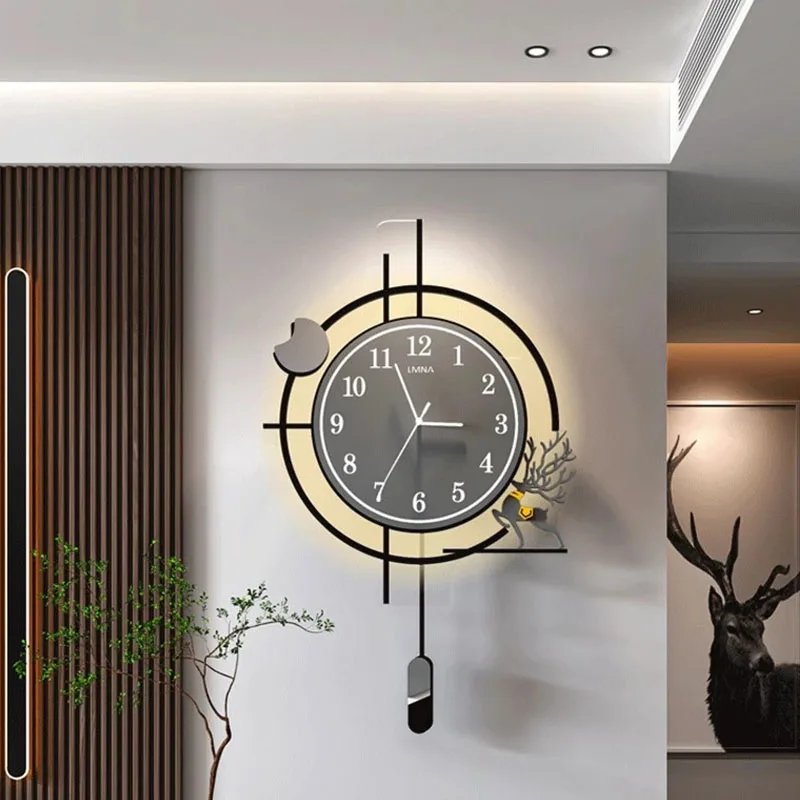 

Led Luxury Wall Clocks Living Room Large Cute Modern Fashion Minimalist Wall Watch Interior Silent Reloj Pared Room Decorations