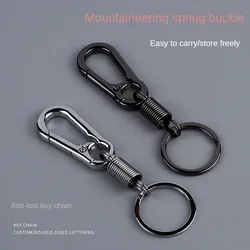 Lente sleutelhanger klimhaak autosleutelhanger eenvoudige sterke karabijnhaak vorm sleutelhanger accessoires metalen vintage sleutelhanger