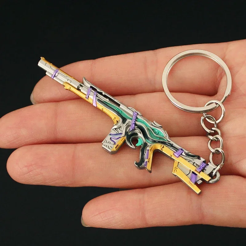 8 cm Valorant Spiel Schlüsselanhänger Weapo Gebunden Phantom Spiel Peripherie Samurai Schwert Metall Modell Schlüsselbund Geschenk Spielzeug Spiel für Jungen