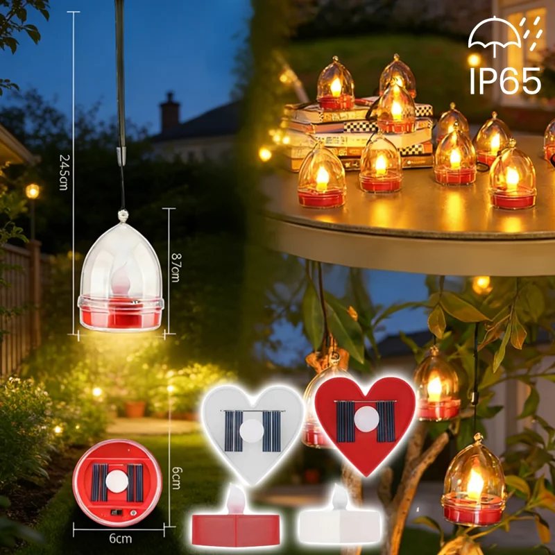 

Перезаряжаемые свечи для декора вечеринок, солнечные чайные свечи, светодиодные, без пламени, водонепроницаемые, для Дня святого Валентина, садовые чайные фонарики