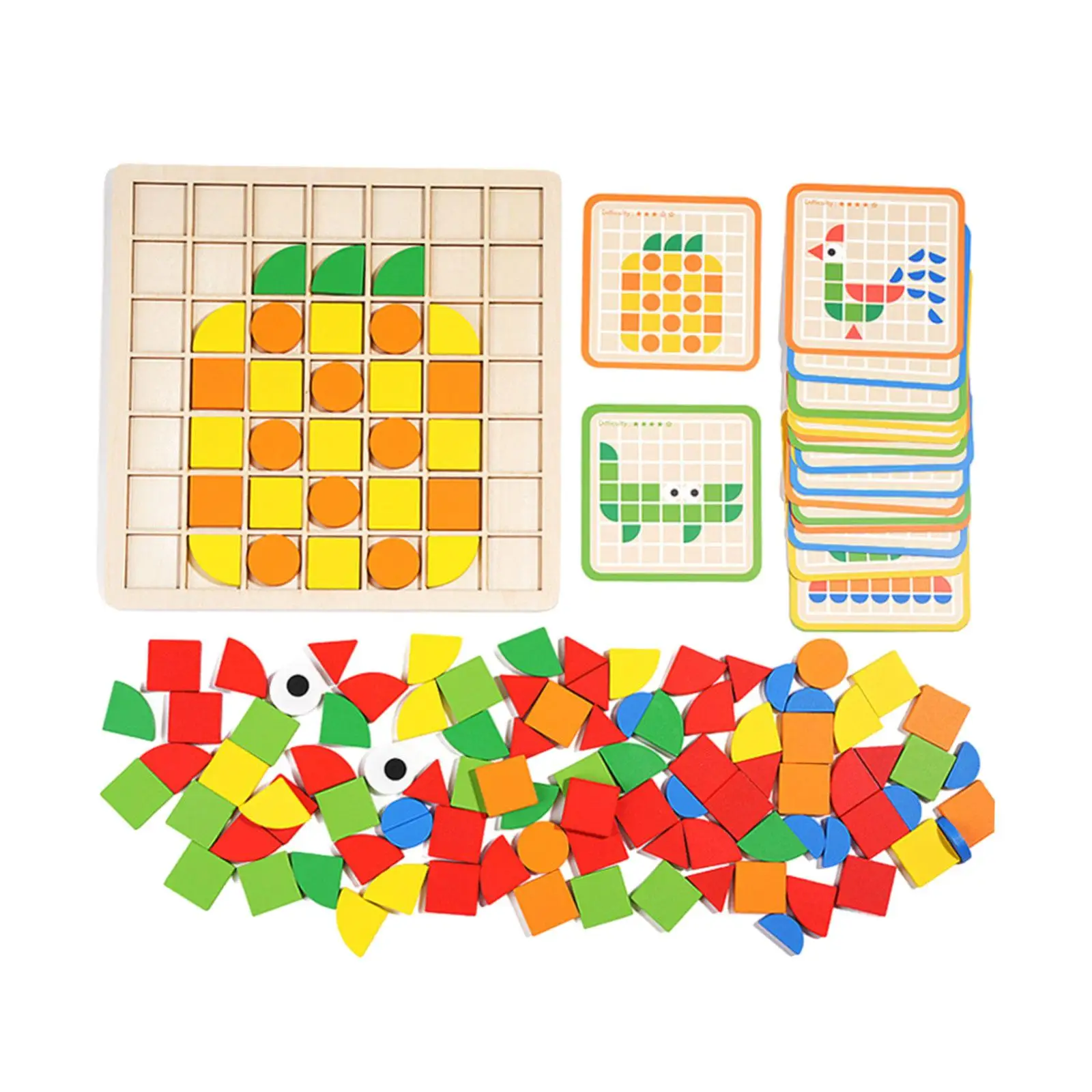 Teka-teki Tangram kayu bentuk warna menyortir anak-anak hadiah anak-anak bentuk geometris teka-teki Jigsaw untuk anak-anak Prasekolah