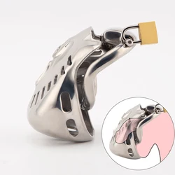 Men's Fully Restraint Heavy Armor Stainless Steel Male Chastity Cage Cock Cage Ball Stretcher Penis Lock Chastity Belt Sex Toys