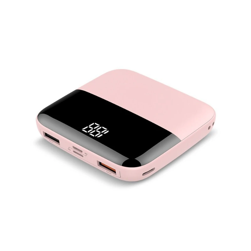 For Samsung Huawei 10000mAh Mini Power Bank Large-capacity Pocket Power Bank Portable Super Fast Charge External Battery 2pcs