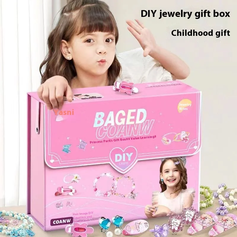 女の子のための手作りのビーズブレスレット,日曜大工のジュエリー素材,子供の屋内インタラクティブパズル,クリスマスと誕生日のギフト