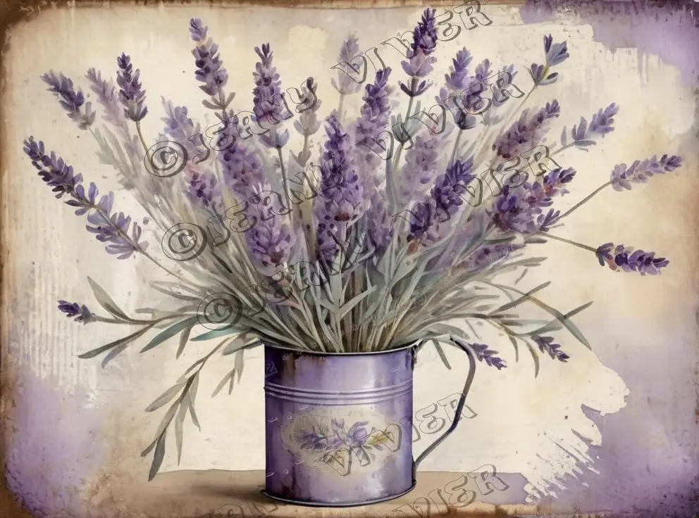 Flower Art Lavender Decor - Bathroom Wall Art & Decor - Rustic Farmhouse Wall Decor Retro Metal Tin Sign Vintage Aluminum Si