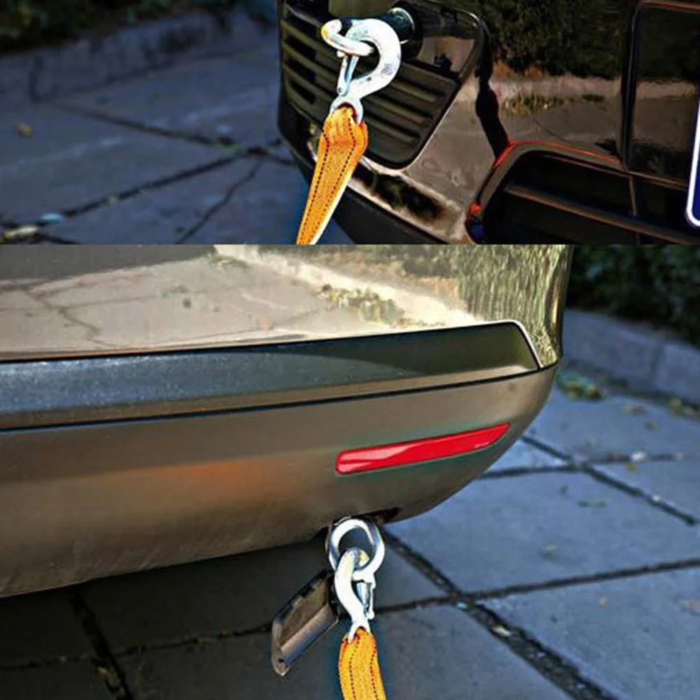 

2Pcs Heavy Duty Car Tow Rope with Forged Hooks Vibration Reduction Trailer Recovery Strap for Vehicle Breakdown Rescue Sturdy