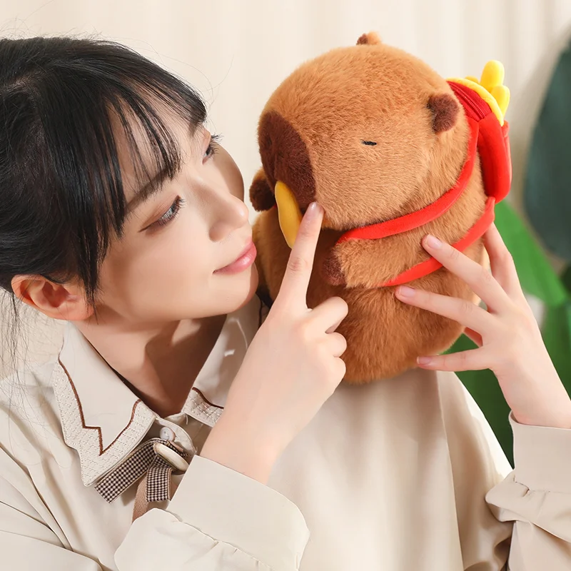 かわいいカピバラ バックパック人形バッグペンダント装飾ぬいぐるみカピバラ誕生日/フライドポテトシリーズアニメクリスマスギフト