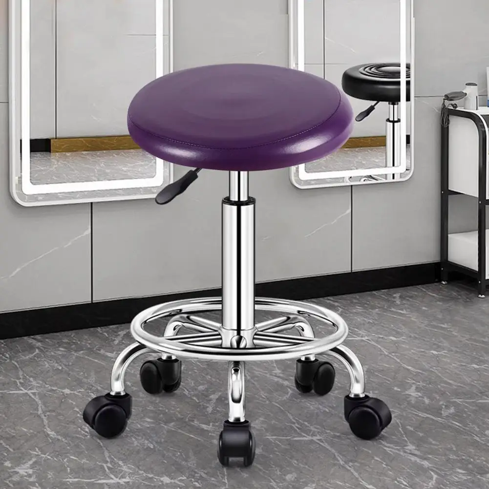 

Round Stool Cover Waterproof Faux Leather Rotary Stool Cover with Elastic Band Anti-slip Heat Insulation Scratch-resistant Chair