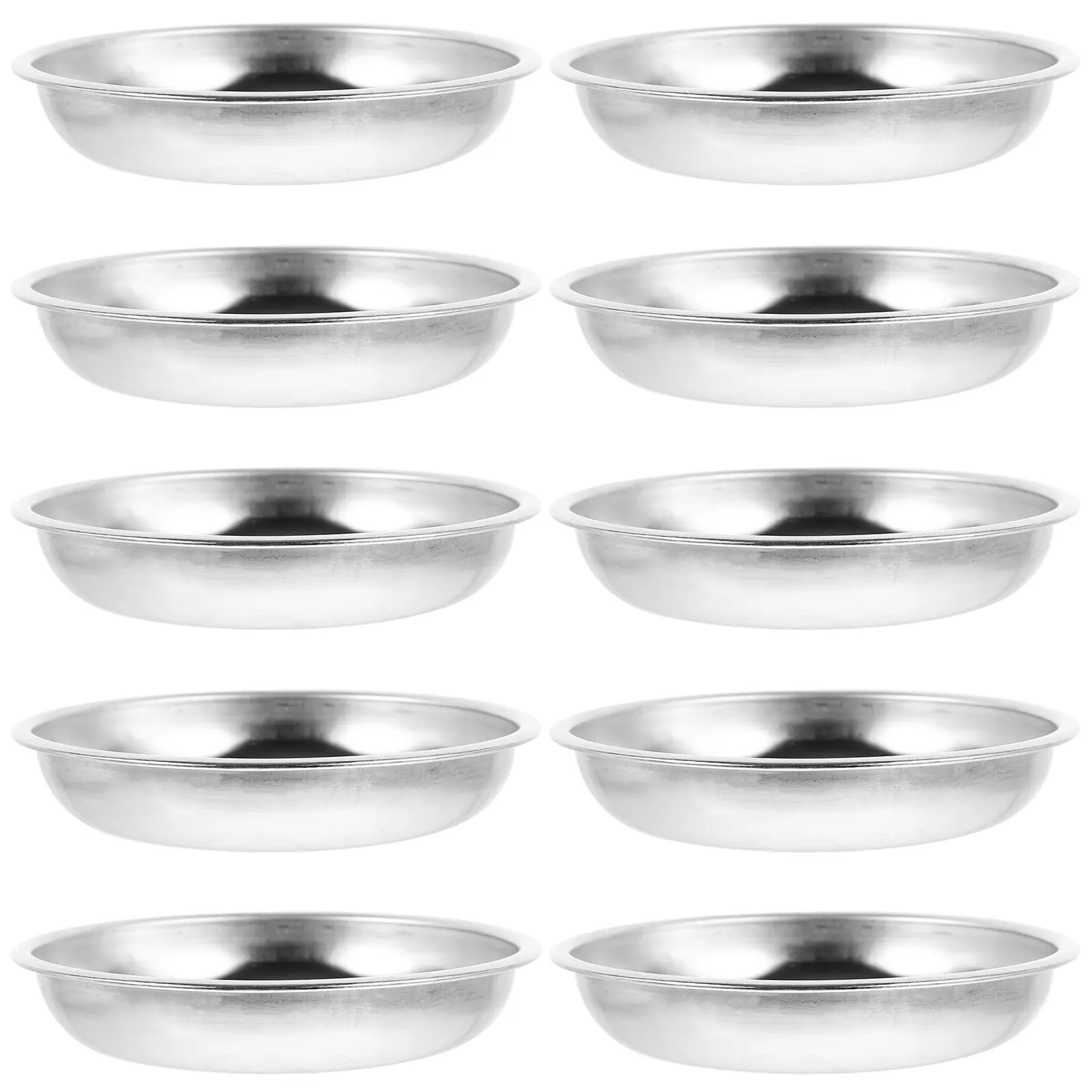 

10 Pcs Kitchen Stainless Steel Plate Mustard Small Serving Bowls Dessert Silver