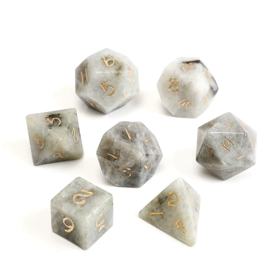 Imagem -02 - Polyhedral Natural Labradorite Dice Dnd Pedra Ornamentos Jóias Aceitar Personalizado Padrão Símbolo da Fonte