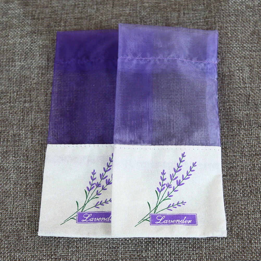 25 Pcs Lavender Pocket Medicine Bag for Sachets Clear Wrapping Bags Vanity Drawers Drawstring Small