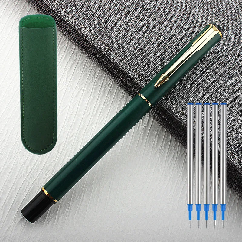 High Quality Classical Metal Green Rollerball Pen Office Stationery Fashion Lady Writing Gifts