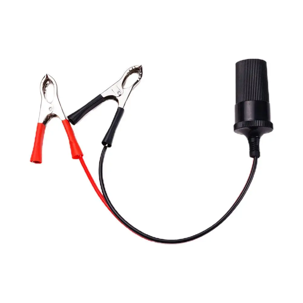 Car Cigarette Lighter 12V Power Female To Alligator Connector Terminal Adapter Clip-on To Socket Car Battery Terminal Clamp Clip