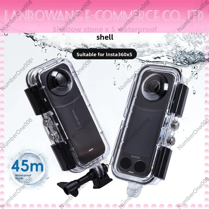 60M Waterproof Housing Case for Insta360 X5 Invisible Glass Lens Underwater Diving Protective Cover Accessory