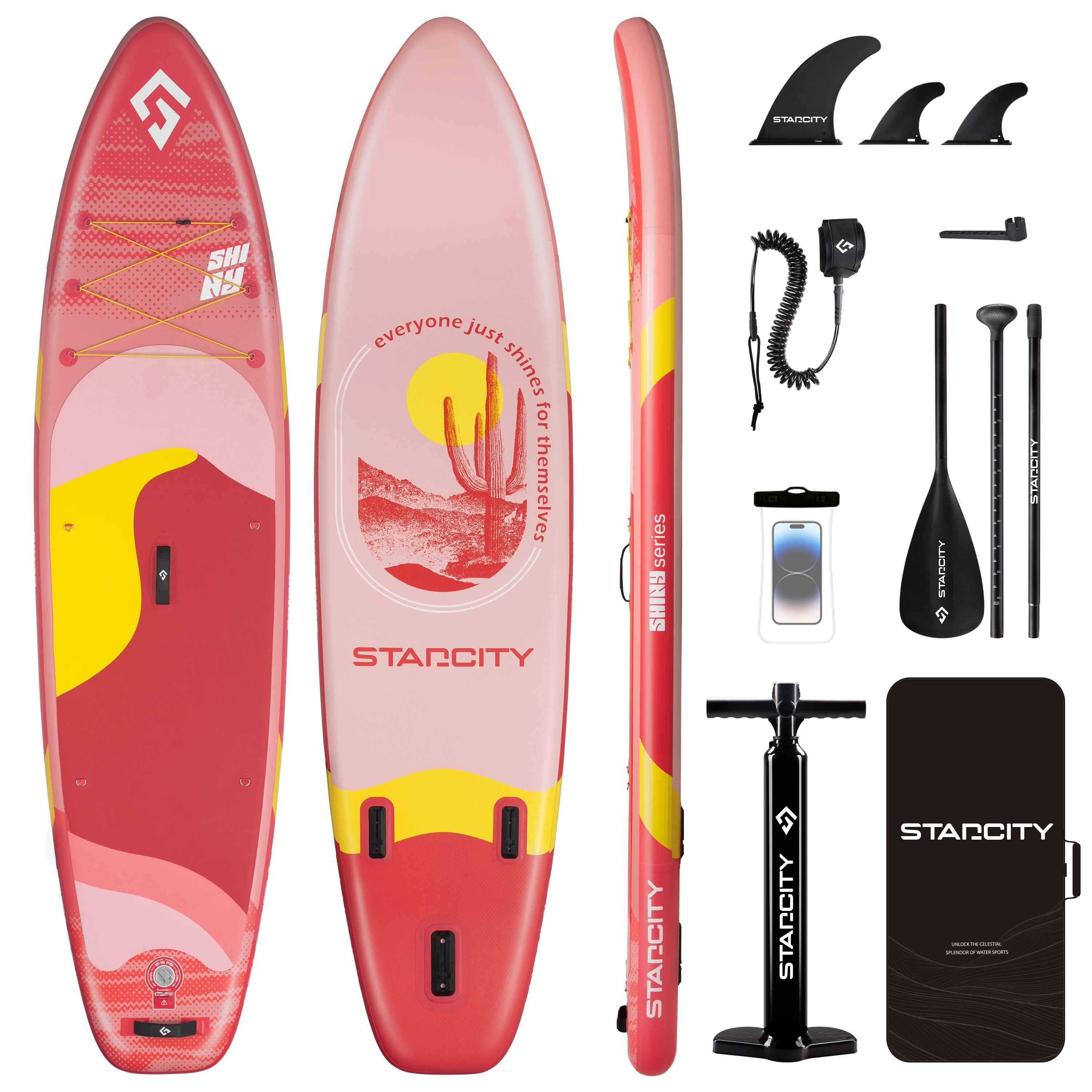 

Надувная доска для паддлбординга STARCITY RED SUP, водонепроницаемая, 11'x33''x6'', для взрослых, для рыбалки стоя, с аксессуарами SUB