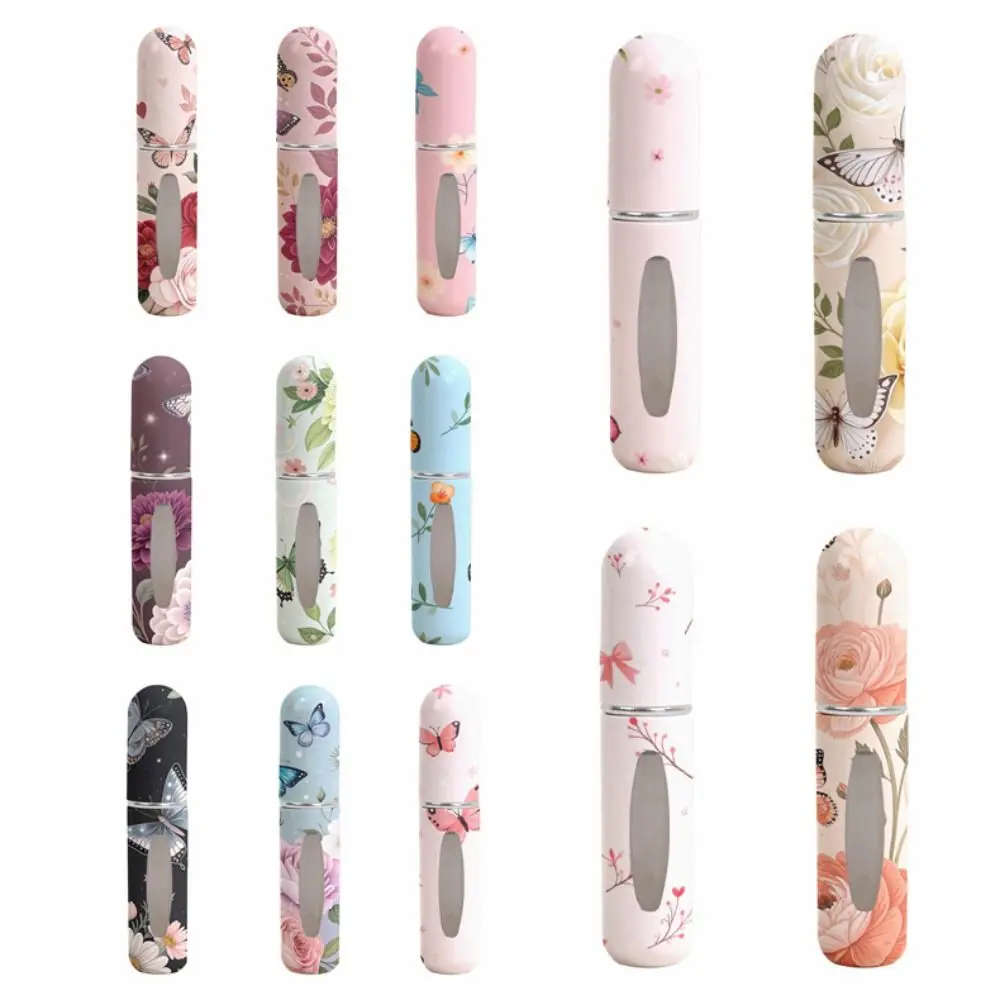 Bouteille atomiseur de 5ml, Mini bouteille rechargeable à fond vide, impression colorée papillon, bouteille rechargeable, stockage de parfum