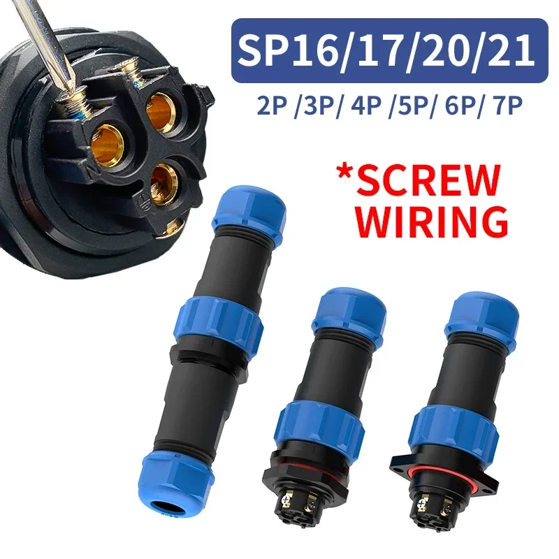 

5/10/100Pcs SP16/17/20/21 Screw Wiring Connector Solderless Industrial Plug Aviation Plug Male And Female Docking Quick Wiring