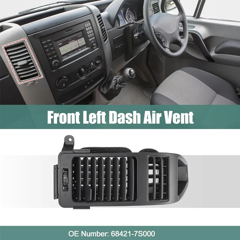 68421-7S000 左側ABSドライバーサイドACベントグリル（2005-2007年式日産アルマダ、2004-2006年式インフィニティQX56用）ブラック