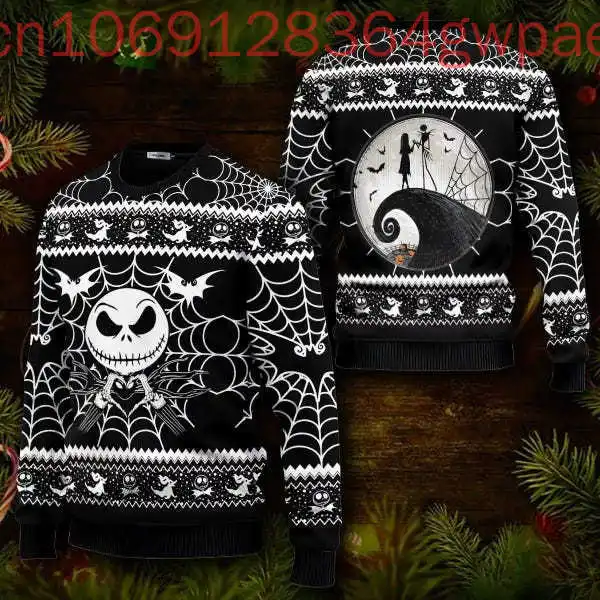 Disney Christmas Jack And Sally Men Sweater Nightmare Before Christmas Ugly Sweater Shirt Jack Skellington Couple Sweater