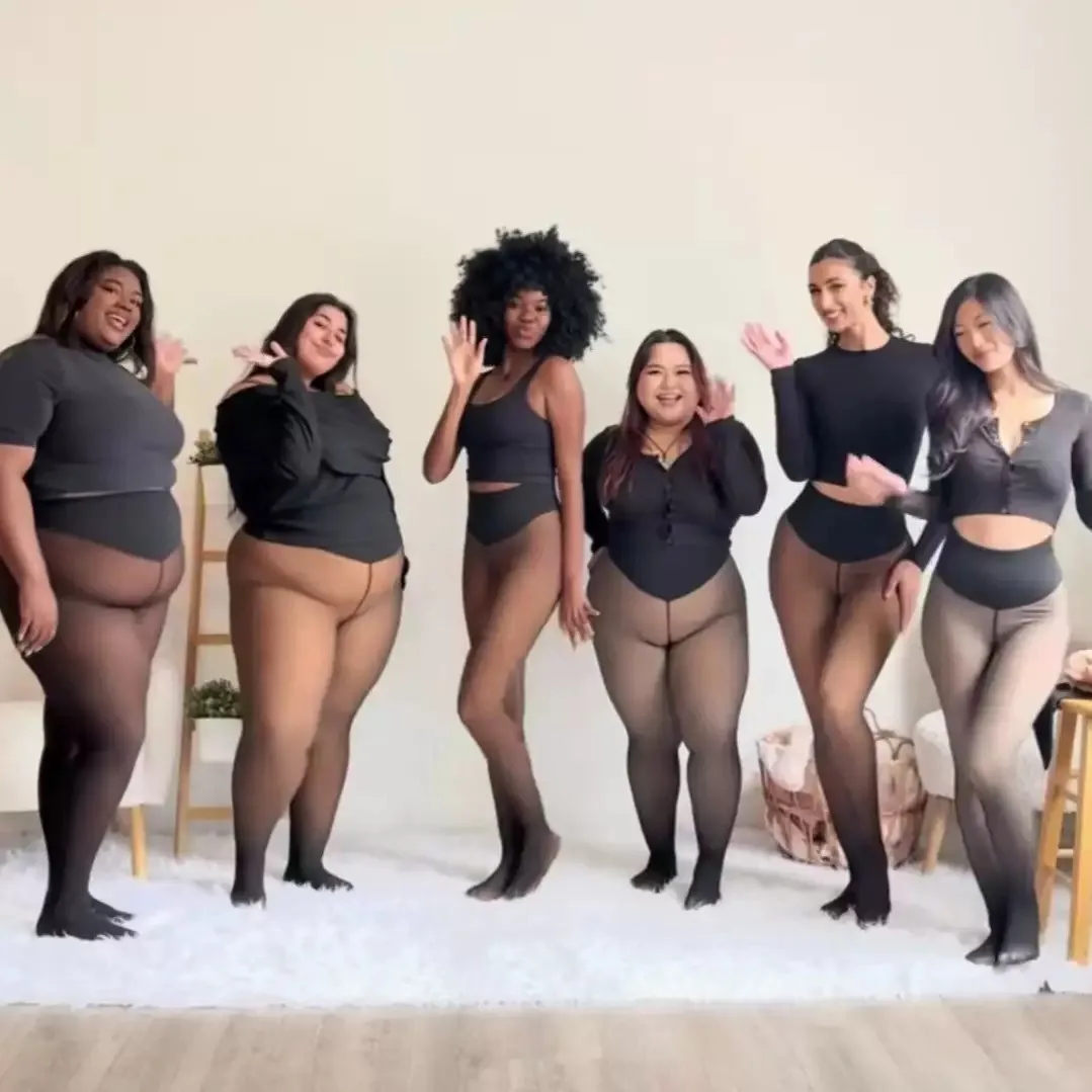 Spring Thin Seamless Pantyhose Sheer Skin Color Tights High Waist Tummy Control No Fleece Hip Shaping Leggings for Women