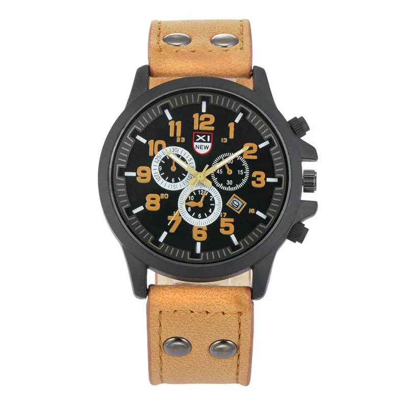 Reloj Hombre Originale XINEW Uomini di Marca Orologi Per Bambini Cinturino In Pelle di Moda Semplice Data Orologio Al Quarzo Nero Montre Homme 2025