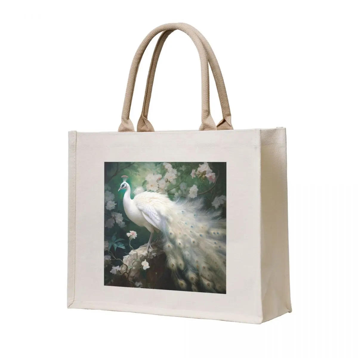 

White Peacock 02 Tote Bag university shopper bag custom tote bag Candy bags