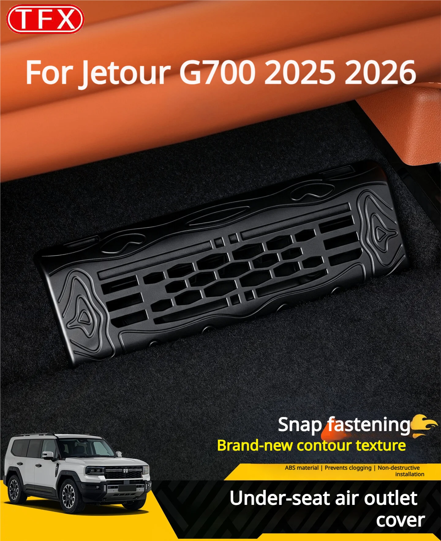 For Jetour G700 2025 2026 Car Styling Under Seat Air Vent Cover Dustproof Plug Cap Interior Trim Protector Modified Accessories
