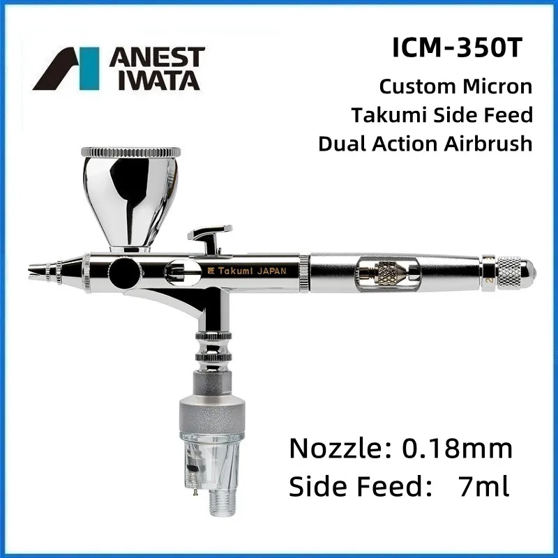 ANEST IWATA ICM-350T Custom Micron Takumi Side Feed Dual Action Airbrush 0.18mm Painted Airbrush Gun Art Spray Gun