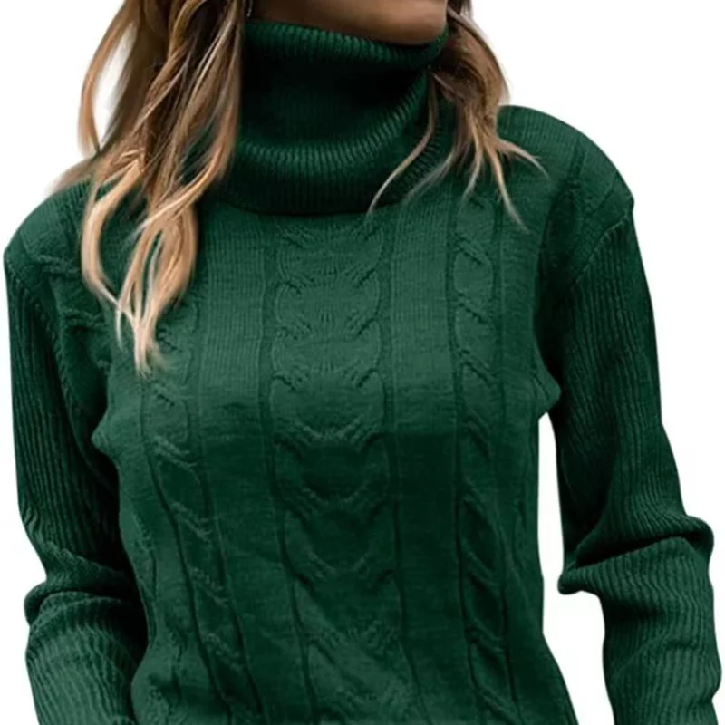 2023 Autumn/Winter New Solid Wild High Neck Knit Vintage Slim Spliced Long Sleeve Skin Friendly Pullover Wpmen's Leisure Sweater