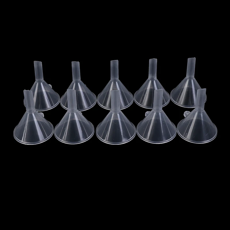 10Pcs/set Transparent Mini Funnels Small Plastic Bottleneck Bottles Packing  Mini Narrow Fine Student Stationary Lab Supplies
