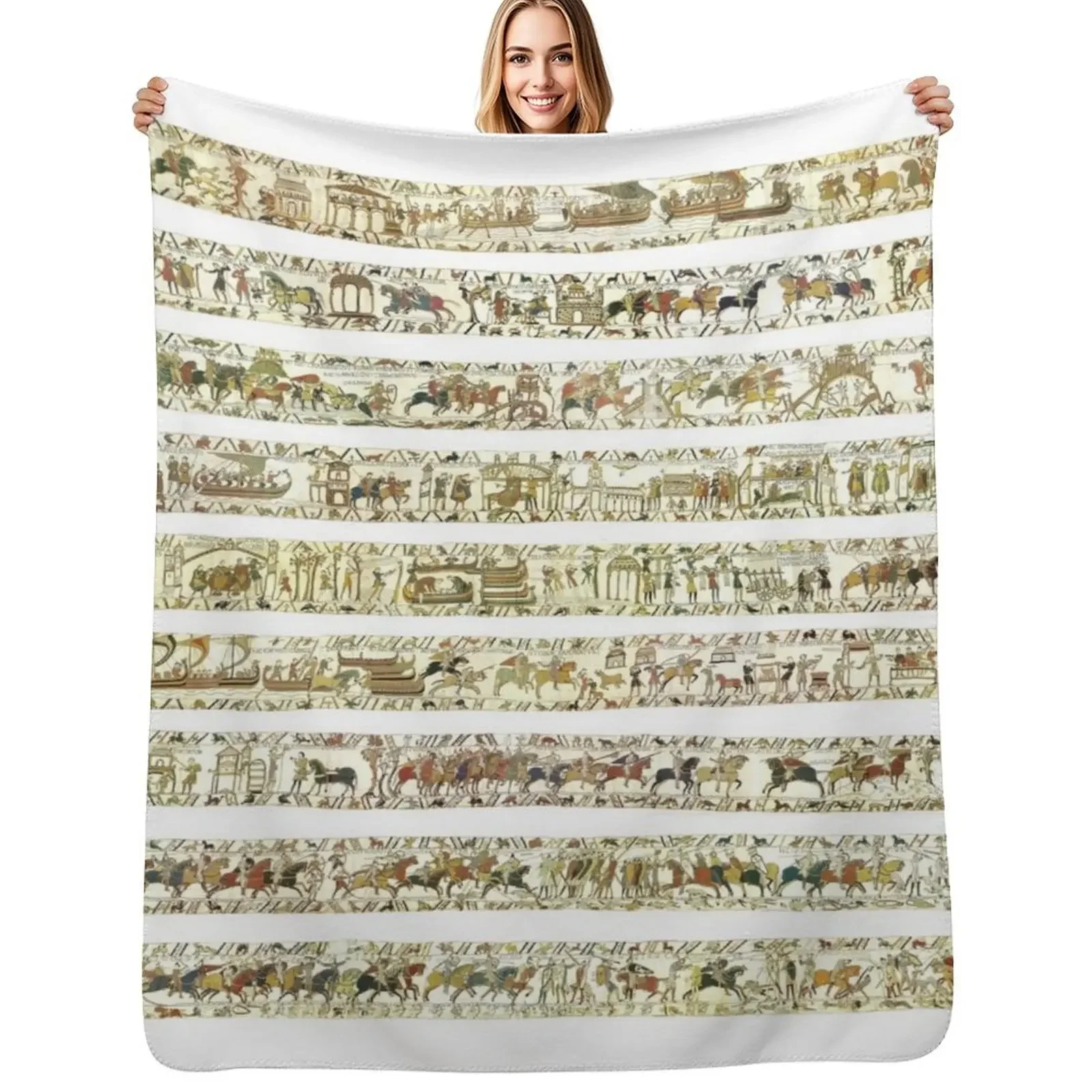 

Complete Bayeux Tapestry Throw Blanket decorative Winter beds warm winter Large Blanket