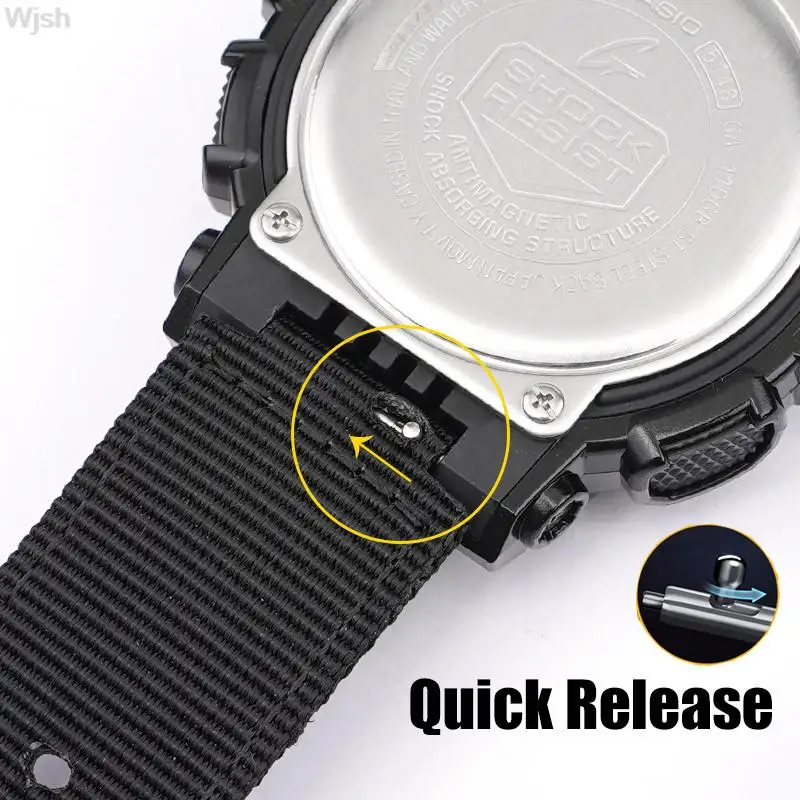 16mm 18mm Nylon Canvas Modified Strap for Casio GM110 GM2100 GA900 AQ-S810 Waterproof Sports Watch Accessories
