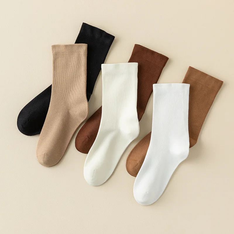 5/10 Paar Damen bequeme Socken Anti-Pilling-Socken einfarbige Socken lässig weich klebrig locker Mund weich vielseitige Socken