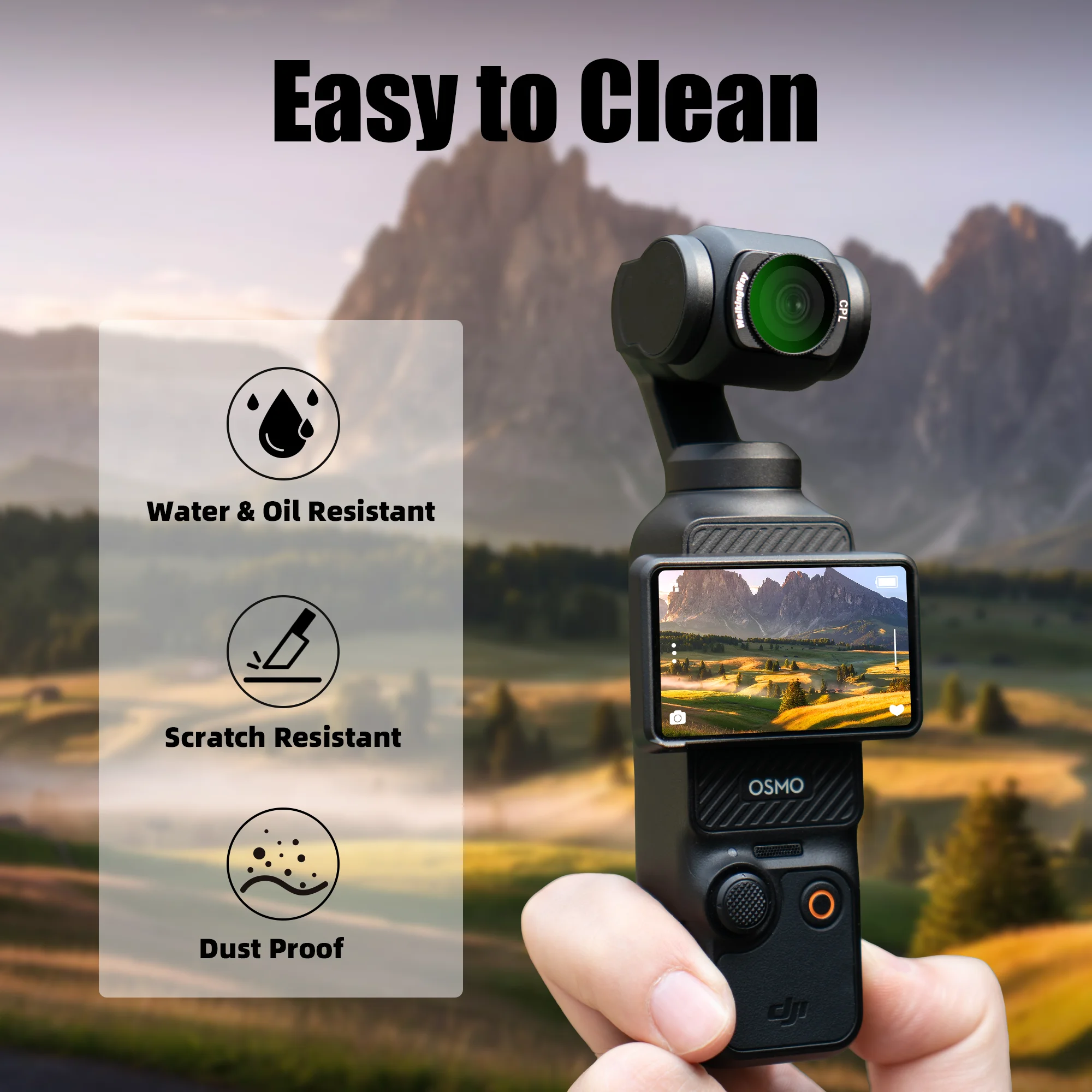 DJI Osmo Pocket 3 filtro CPL filtro per obiettivo impermeabile e a prova di olio filtro a doppia faccia con rivestimento Nano accessori per fotocamere