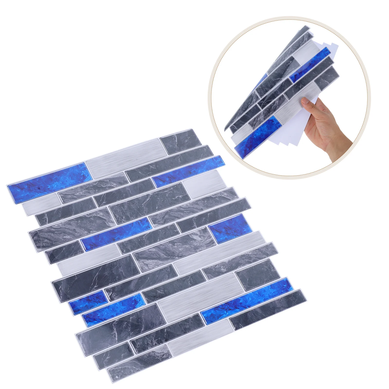 

10Pcs Waterproof Marble Wall Stickers Self Adhesive Tile for Kitchen Bathroom Peel Stick Tile Backsplash PVC Decals