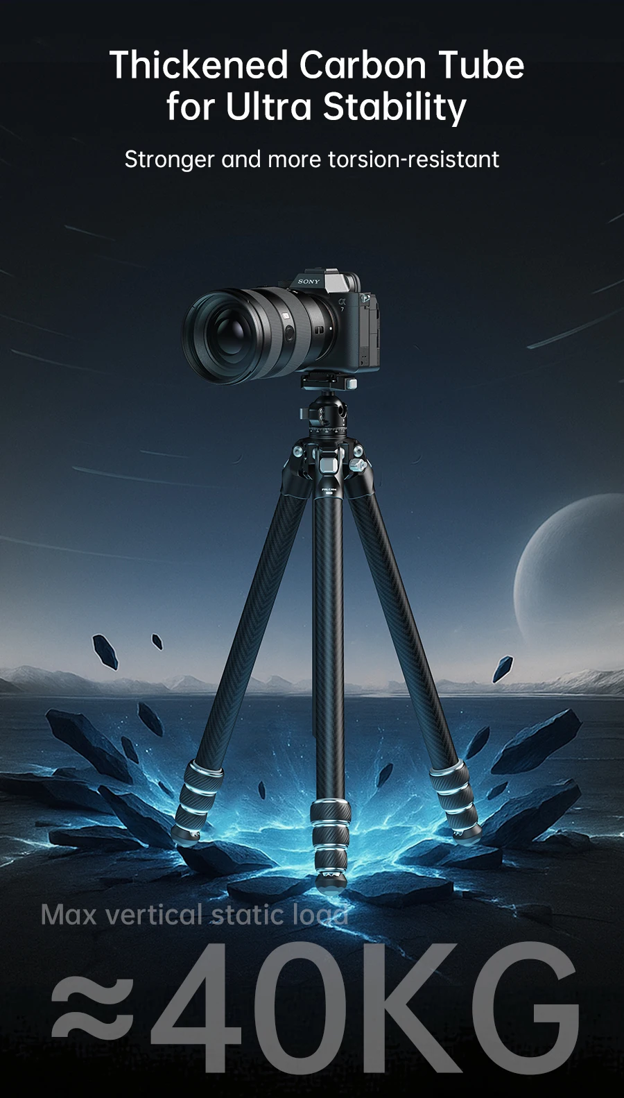 Ulanzi FALCAM TreeRoot Quick Lock Lite Stativ mit F38 Quick Release Upright 360 ° Kugelkopf für DSLR-Kamera, Reisen, Livestreaming – Detail 3