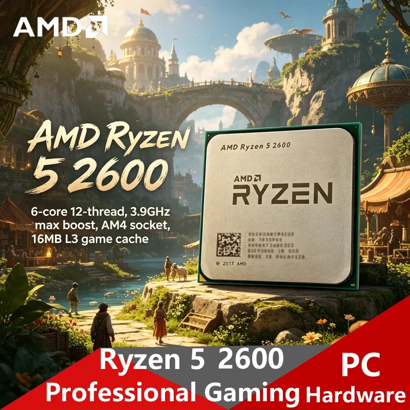 

AMD Ryzen 5 2600 OEM Tray CPU,6C12T 3.4/3.9GHz,16MB Cache,65W Low Power Unlocked AM4 Desktop Gaming Processor