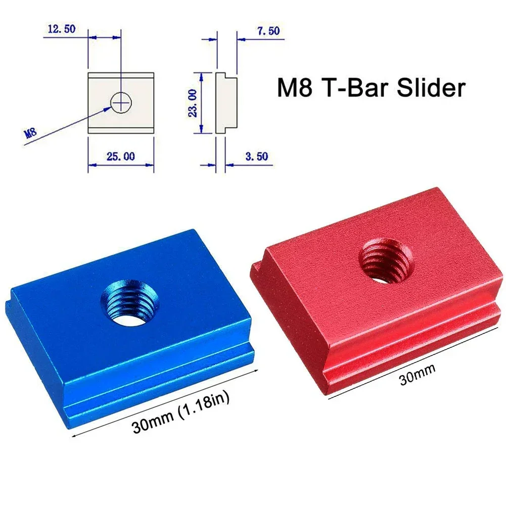 M6 M8 T-track Slider Aluminum Alloy Slot Nut Workbench Router Table Miter Track Woodworking Chute Slider Workshop Equipment Tool